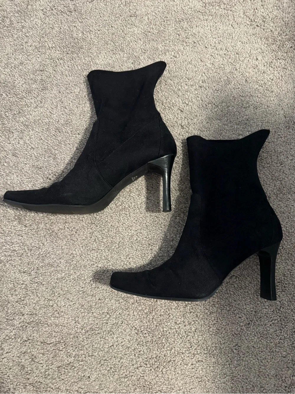 Karen Scott Black “Sock” Square Toe Ankle Boots
